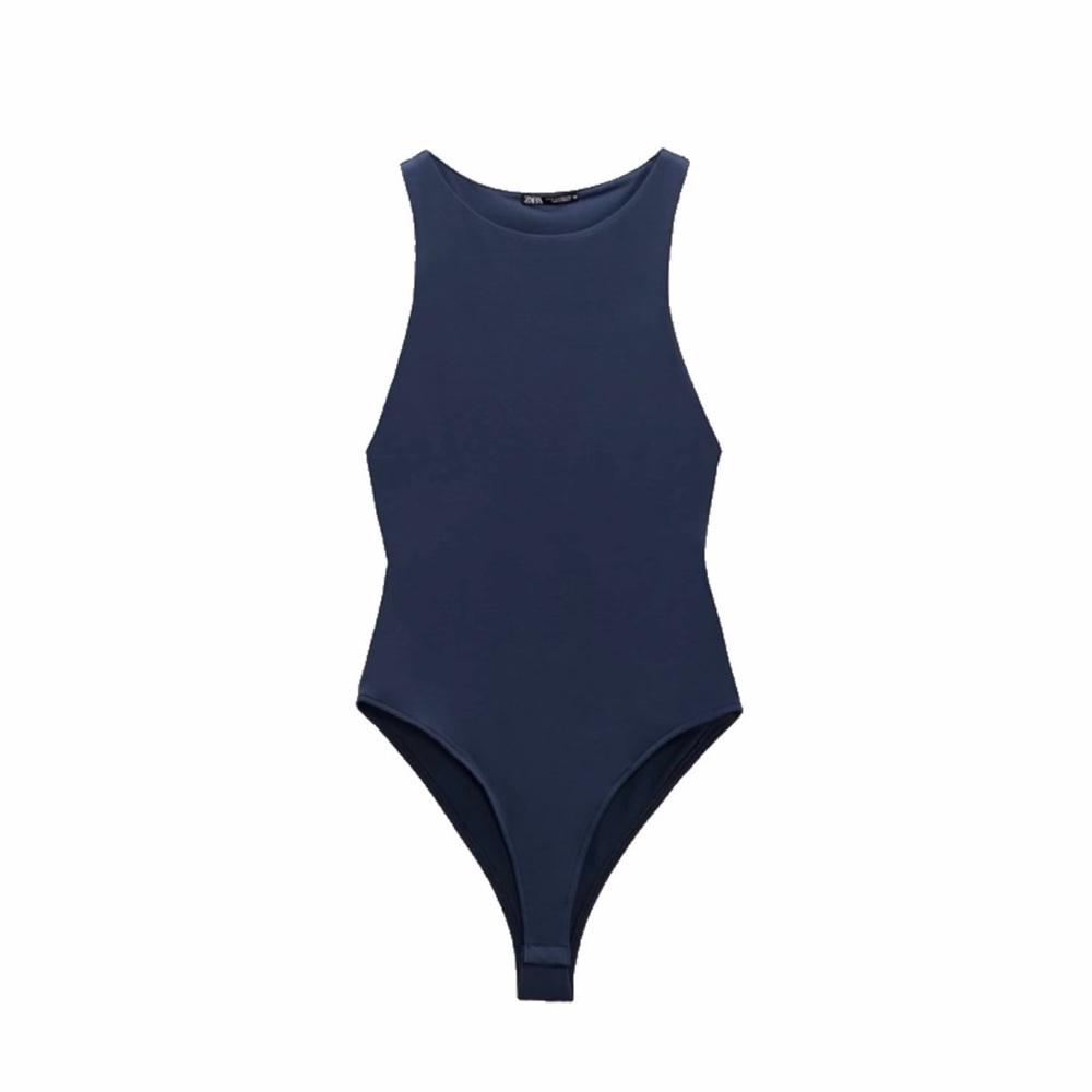 Zara Blue Sleeveless Bodysuit